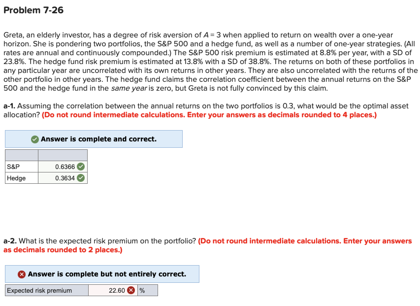 Can you help me with question a-2? Problem 7-26 Greta, an elderly