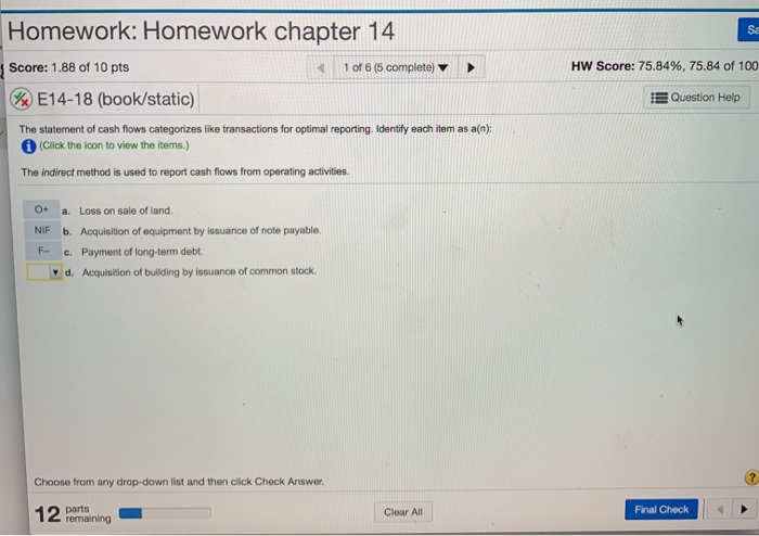  need help with this whole question. not just # d. theres