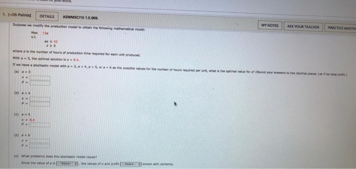  28 Points! DETAILS ASWMSCI15 1.E.DOS, MY NOTES So we modify the