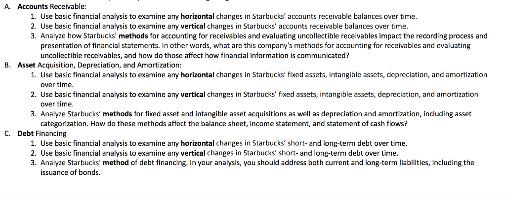 A. Accounts Receivable 1. Use basic financial analysis to examine any