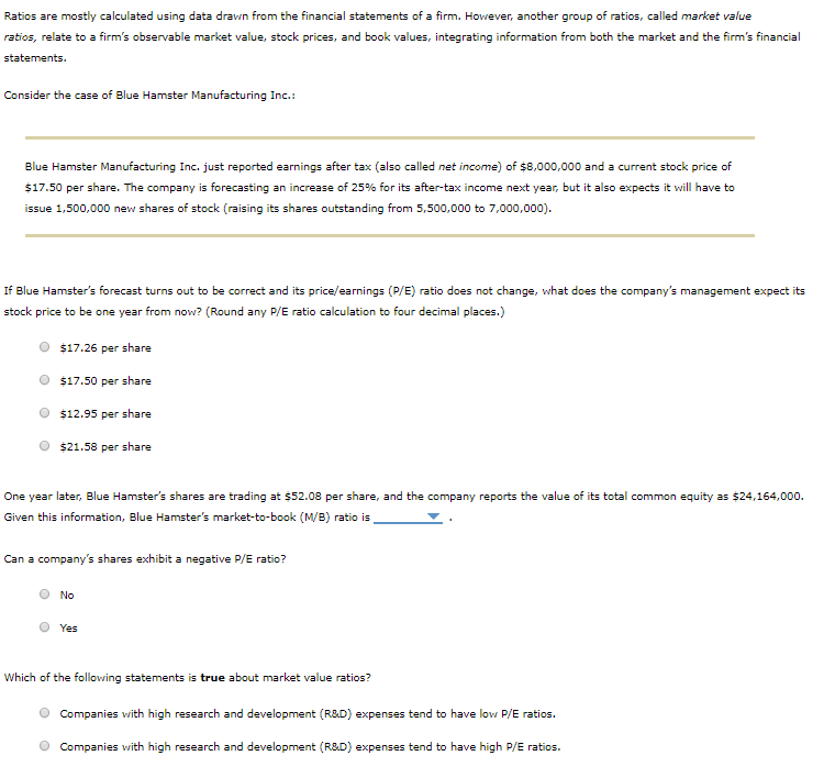  Ratios are mostly calculated using data drawn from the financial statements