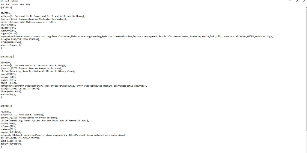 In this program, I am trying to read from .bib files that