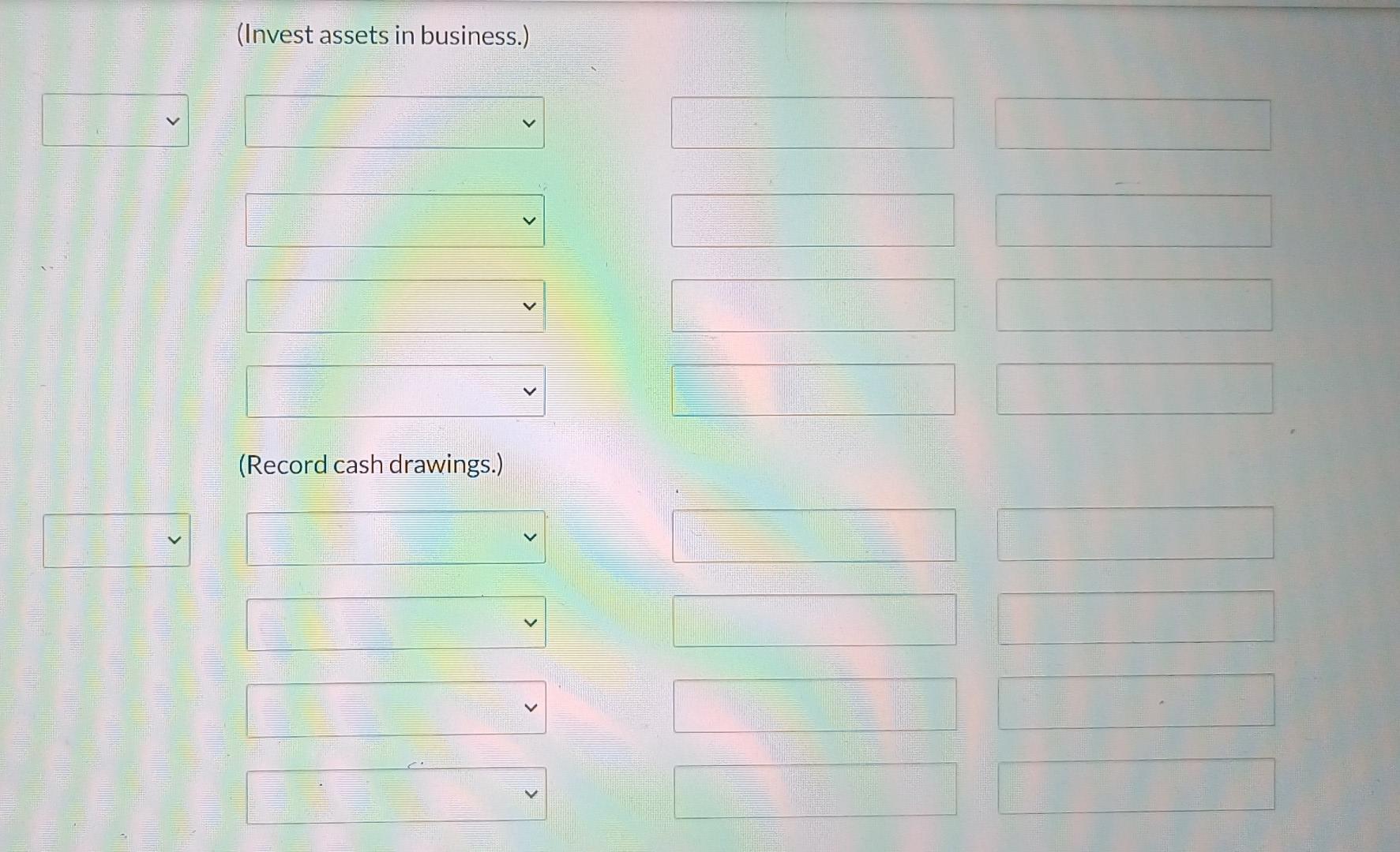 cash for 25% ownership of the partnership. Record the above transactions. For