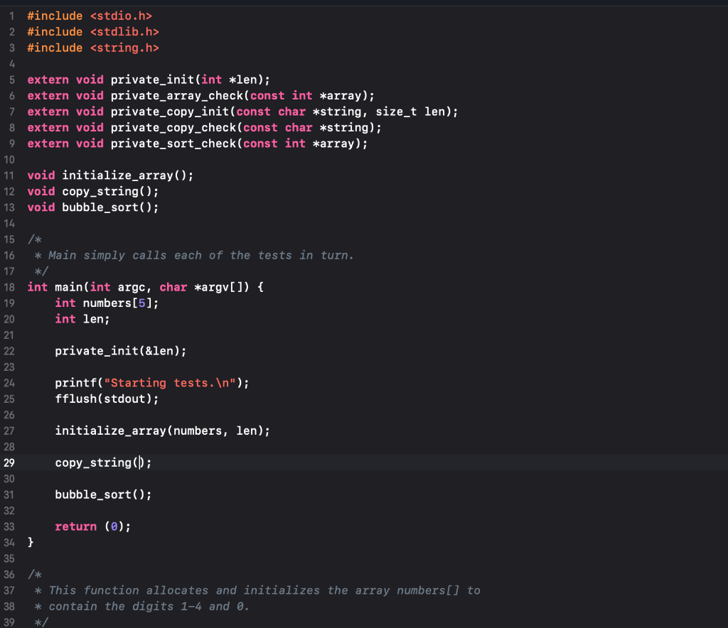 Thank You. 6 void initialize_array(int numbers[], int len) int i; 38 for