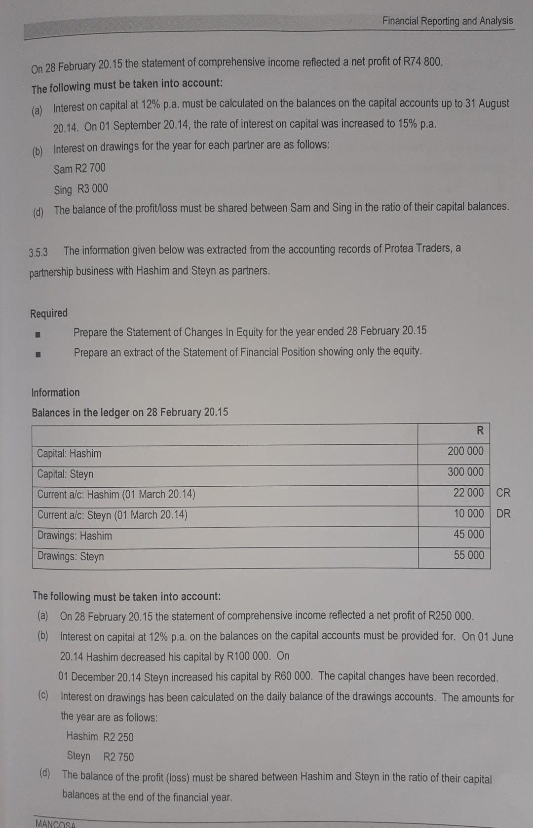 Self-Assessment Activities 3.5.1 Required Calculate the share of the remaining profit for
