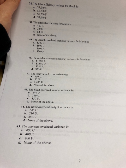 called Product A. The company uses a standard cost system and has