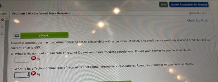  7- Save Submit Algement for Geading cions Problem 5.09 (Preferred Stock