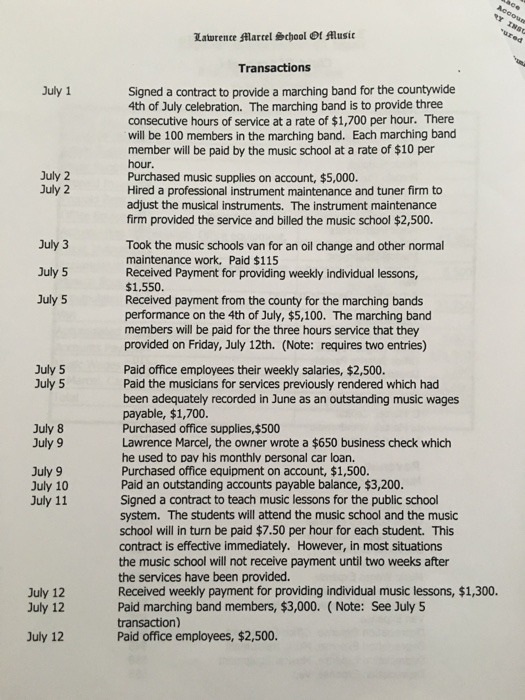 Prepare a formal single step Income Statementusing these transactions 