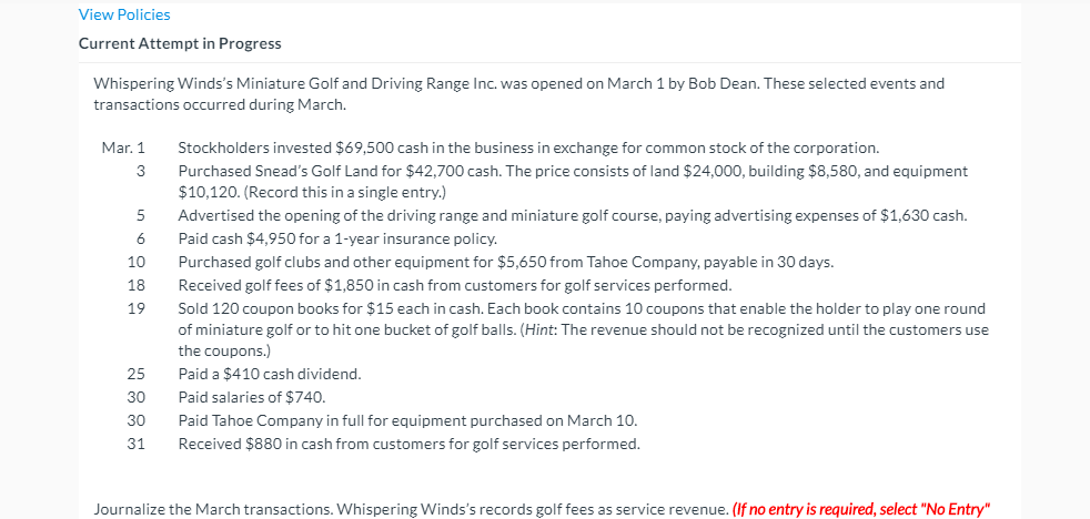 View Policies Current Attempt in Progress Whispering Winds's Miniature Golf and