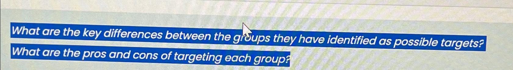 What are the key differences between the givups they have identified