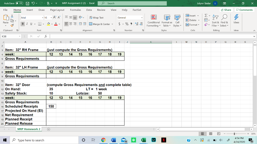 pre-hung door assemblies (all of the Level 0 items in our example.)