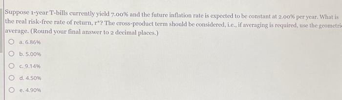 what is the real risk free rate return? help pls Suppose 1-year