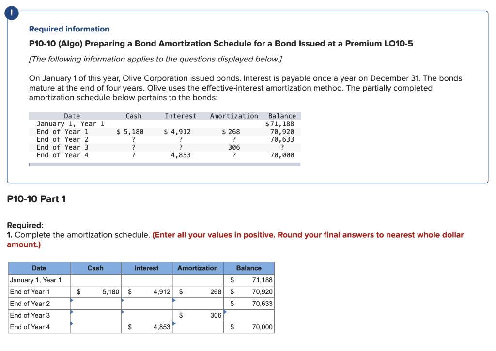  Please please please answer them all, thanks! Required information P10-10 (Algo)
