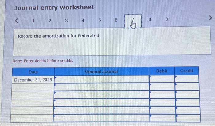 Prepare the appropriate entries for Federated from the beginning of the lease