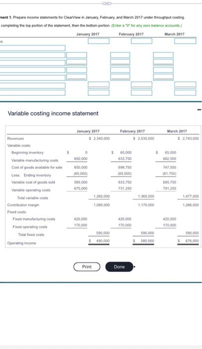 Prepare Aprit and May 2017 income statements for Nascar Molon under (a)