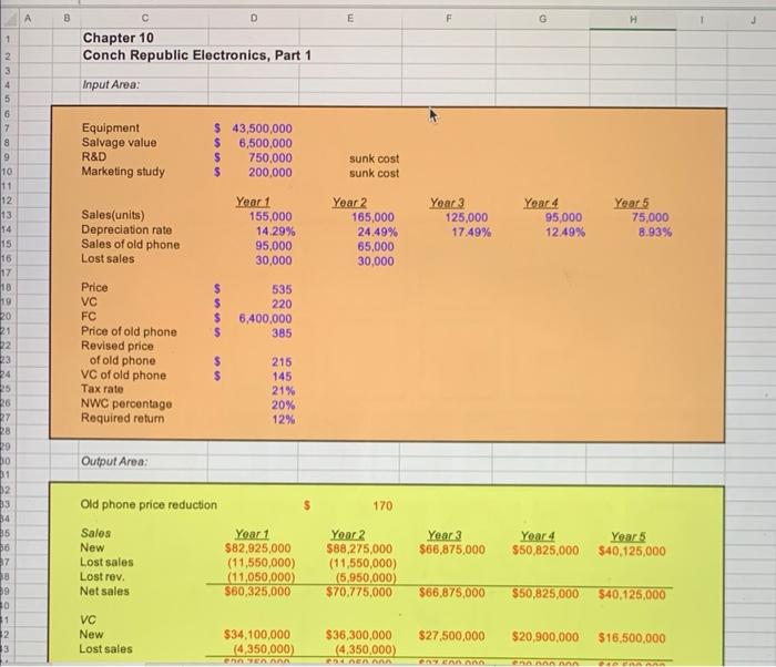  please put answers as cell formulas please 