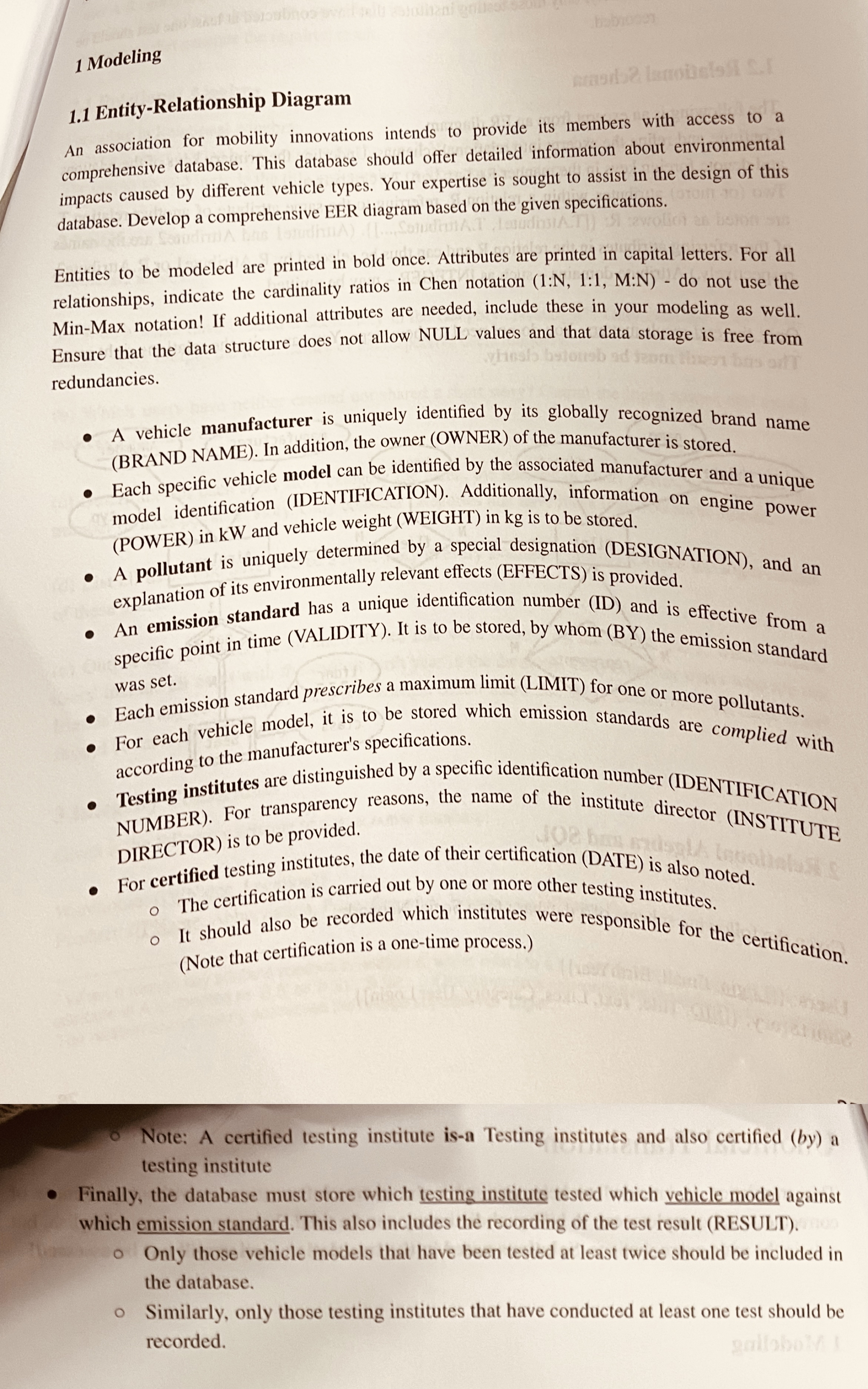  1 Modeling 1.1 Entity-Relationship Diagram An association for mobility innovations intends