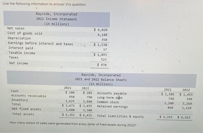  Use the following information to answer this question. now many dollars