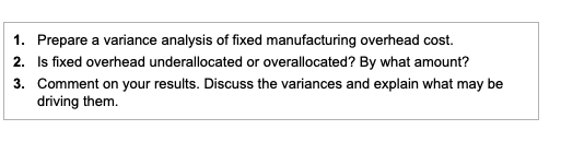 level Flexible budget Allocated overhead Fixed MOH 4 variance analysis Spending variance