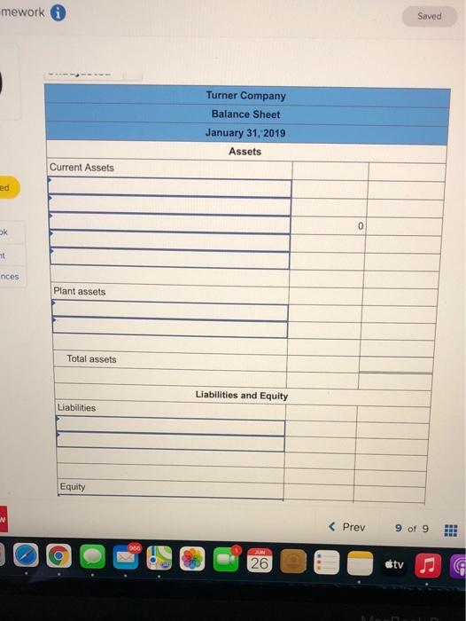 Turner Company uses a perpetual inventory system. Descriptions of items that require
