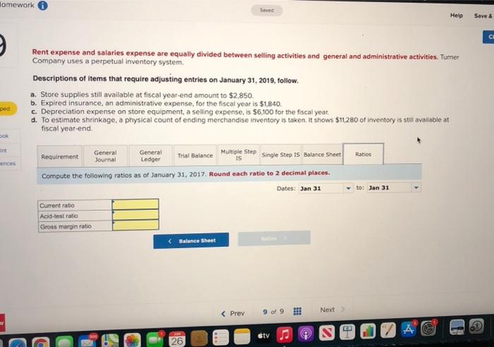 adjusting entries on January 31, 2019, follow. a. Store supplies still available