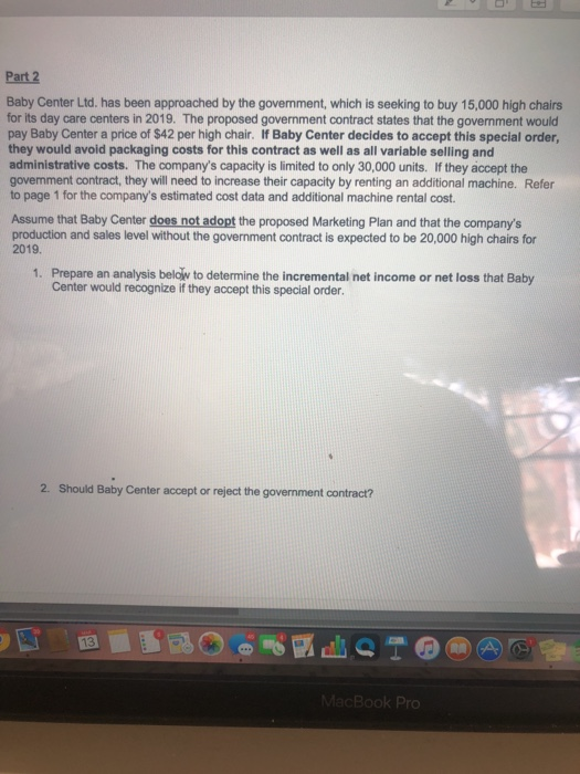 they accept the special order packaging, variable and admin costs would be