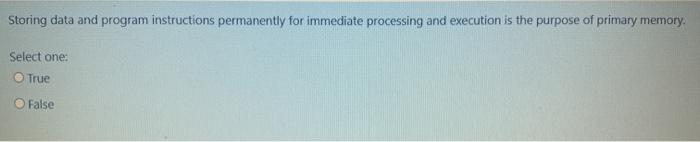  Storing data and program instructions permanently for immediate processing and execution