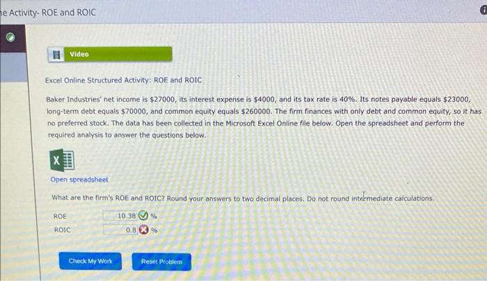 please help me with the second answer.thank you! Excel Online Structured Activity: