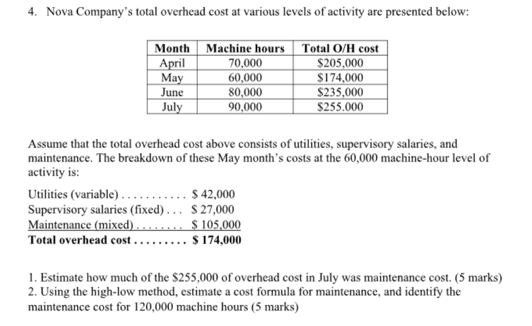 PLEASEE ANYONE SOLVE THIS I HAVE 30 MIN ONLY 4. Nova Company's