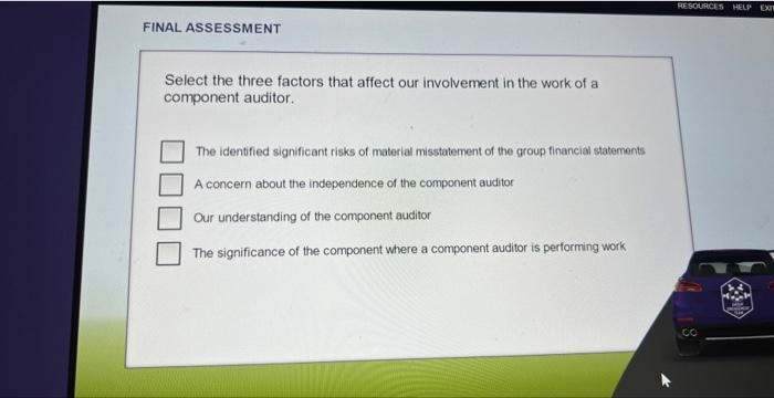 Select the three factors that affect our involvement in the work