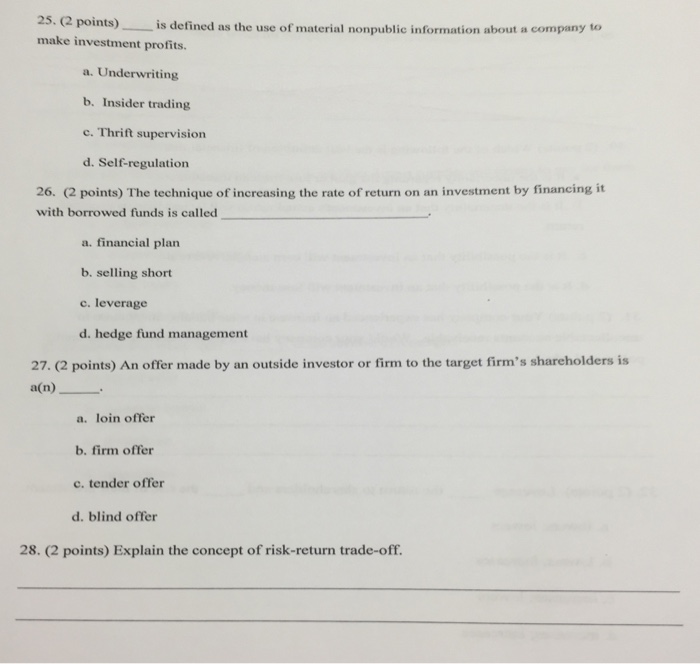 Anyone could help me with these questions? Is defined as the use