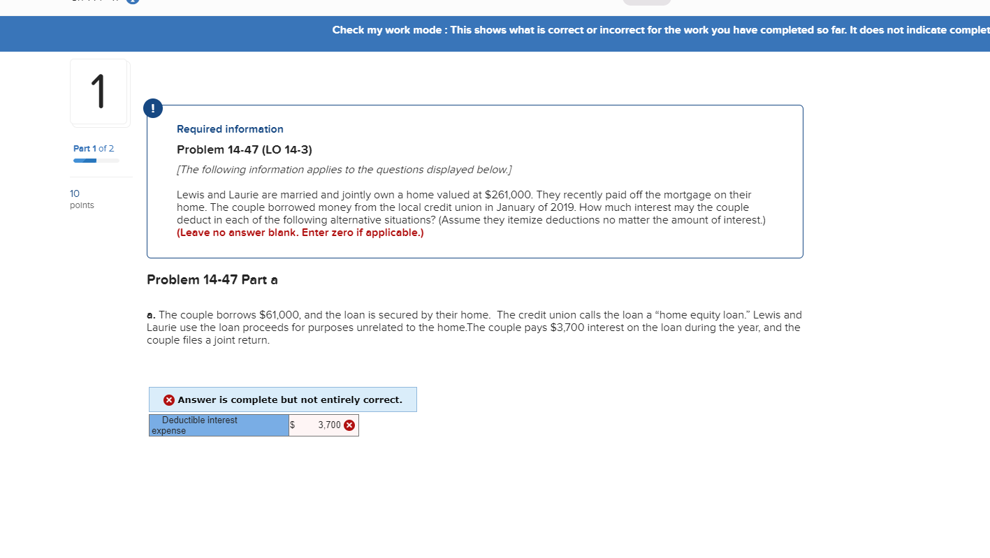  Check my work mode : This shows what is correct or