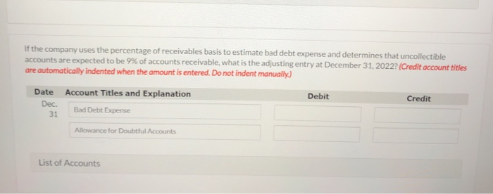 balance in Allowance for Doubtful Accounts of $34,000. During 2022, the following