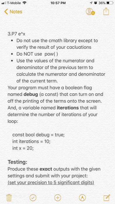+ x x2/2!+x3/3!+ +x Write a program that takes a value x