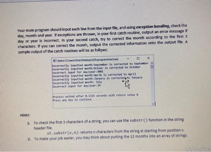 errors written in an input foe. The input file as shown below