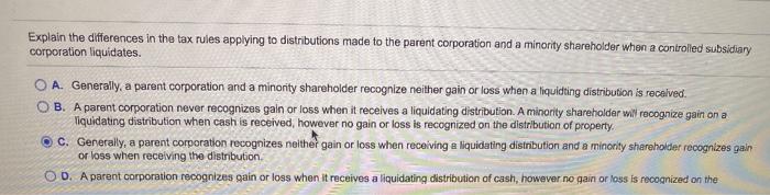  Explain the differences in the tax rules applying to distributions made