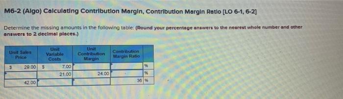  WRITE EACH ANSWER OUT & highlight them M6-2 (Algo) Calculating Contribution