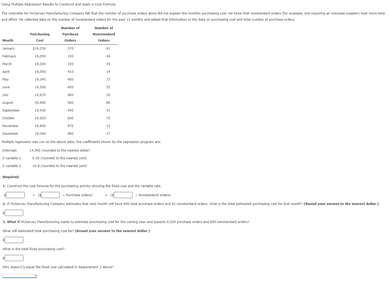  Using Multiple Regression Results to Construct and Apply a Cost Formula