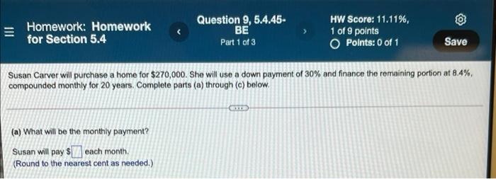  OIL Homework: Homework for Section 5.4 Question 9,5.4.45. BE Part 1