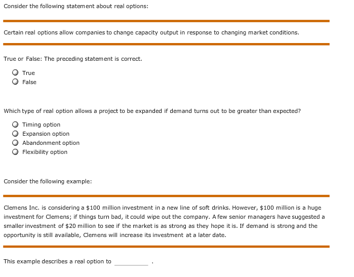  1. True or False? 2. ?? 3.Abandon or Expand? Consider the