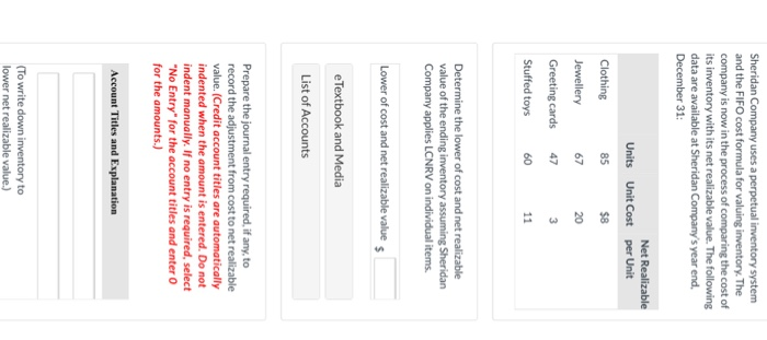  prepare lower cost and net realizable value. prepare two journel entry