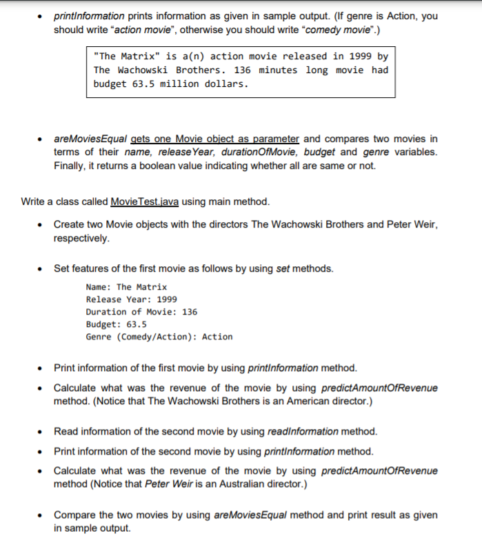 methods. Variables: All variables given below must be declared as private except