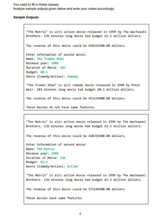 the movie. name is a string value indicating the name of the