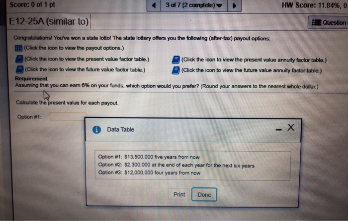  payout options #____ has the highest present value using the 6%