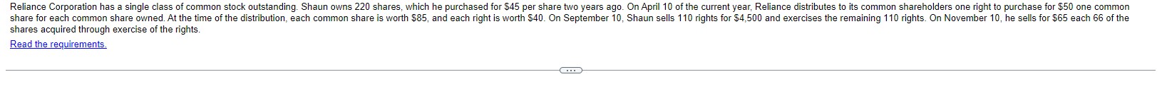 **need help with B, D, E share for each common share owned.