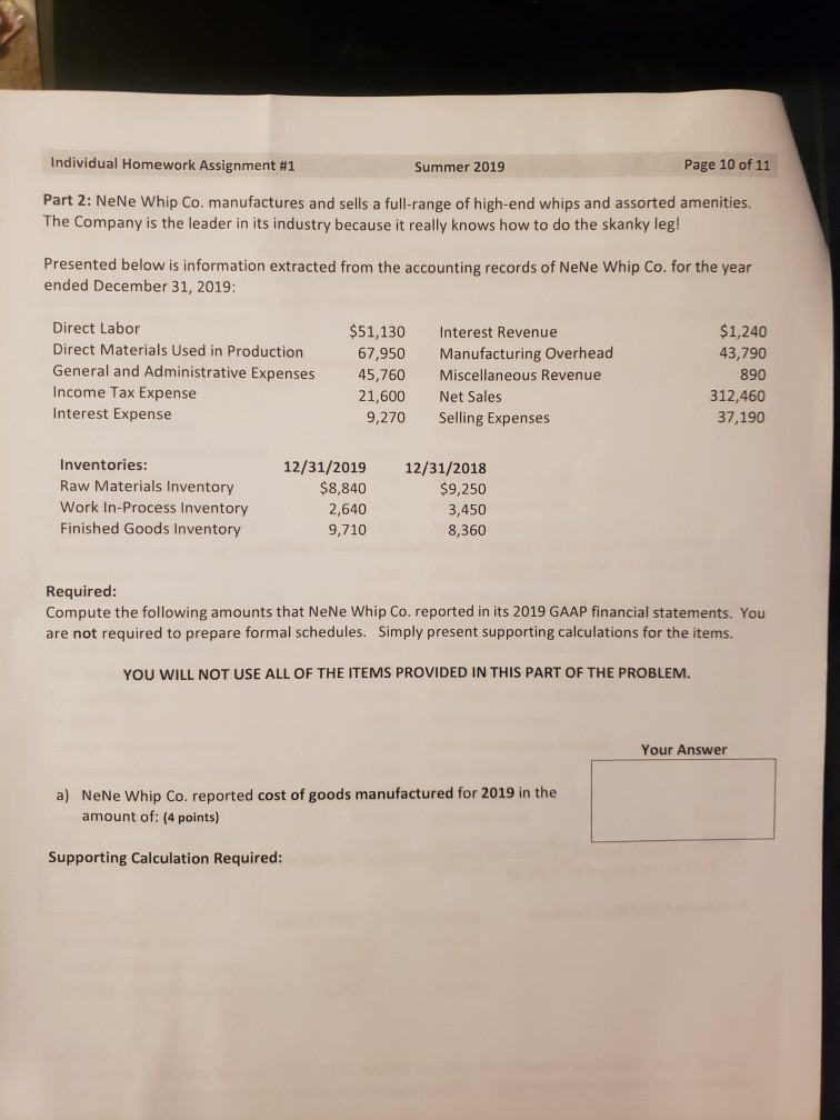 from the accounting records of Daniel Casual Shoes relative to the production