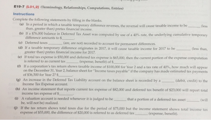  Please help with this question Complete the following statements by filling