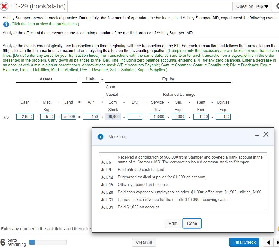  All the answers currently in the boxes are wrong except the