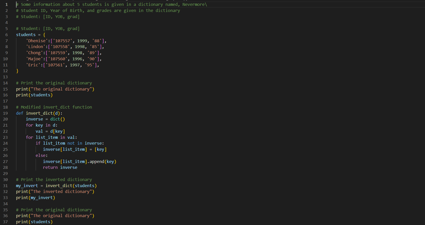 Modify your program from Learning Journal Unit 7 to read dictionary items