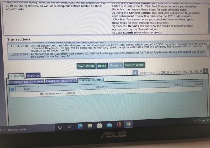 31, 1) Using the General Journal tab, click Add Transaction to journalize